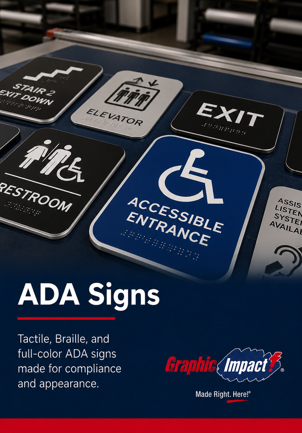 Graphic Impact Custom Signs, Vinyl Banners, Apparel, Promotional Specialties and Awards in Tucson, Arizona 8 ADA Signs