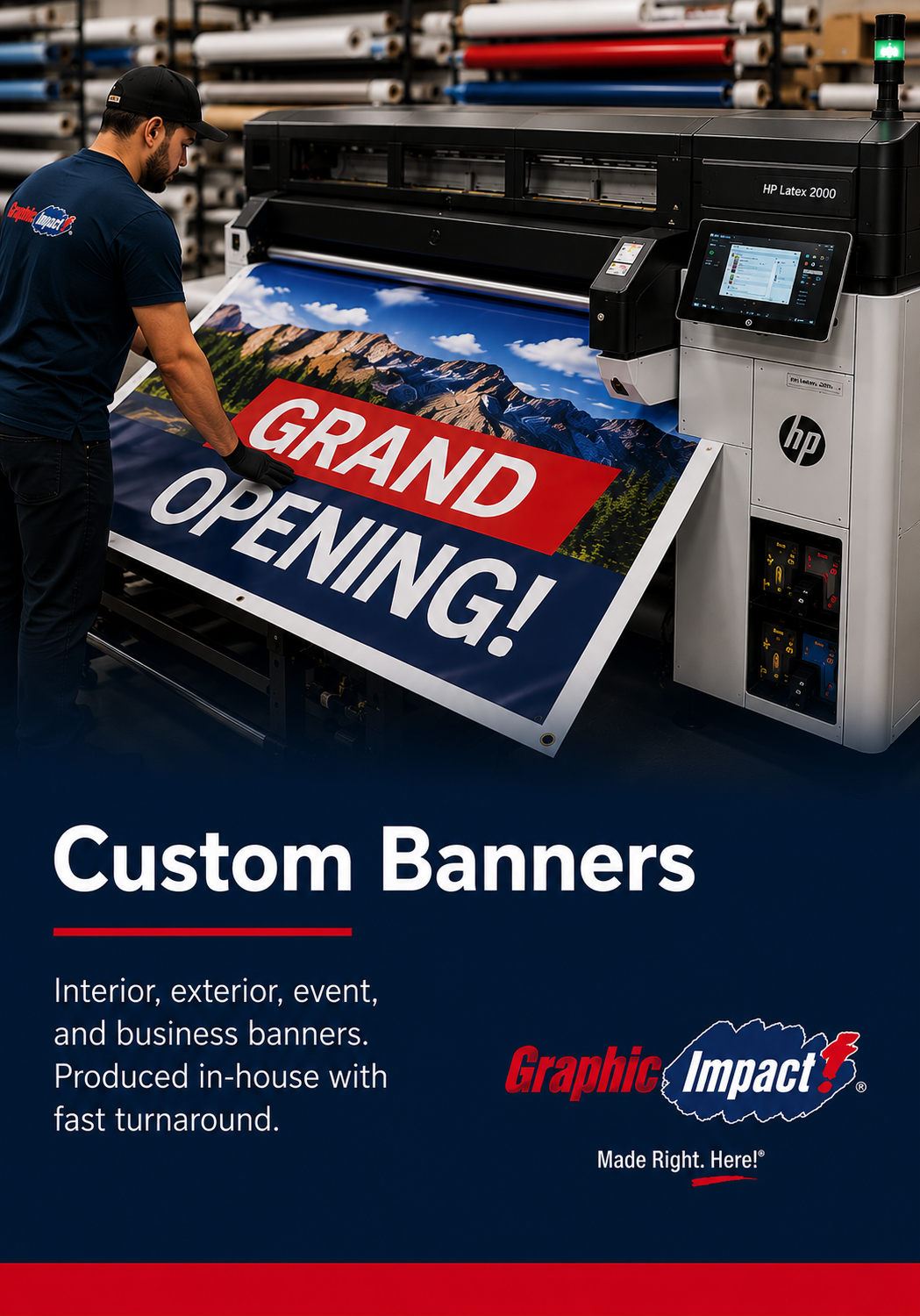 Graphic Impact Custom Signs, Vinyl Banners, Apparel, Promotional Specialties and Awards in Tucson, Arizona 1 Vinyl Mesh Banners