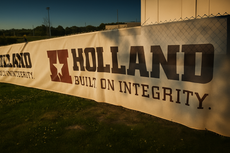 Light Weight Mesh Banners. Finished with Reinforced Hems.