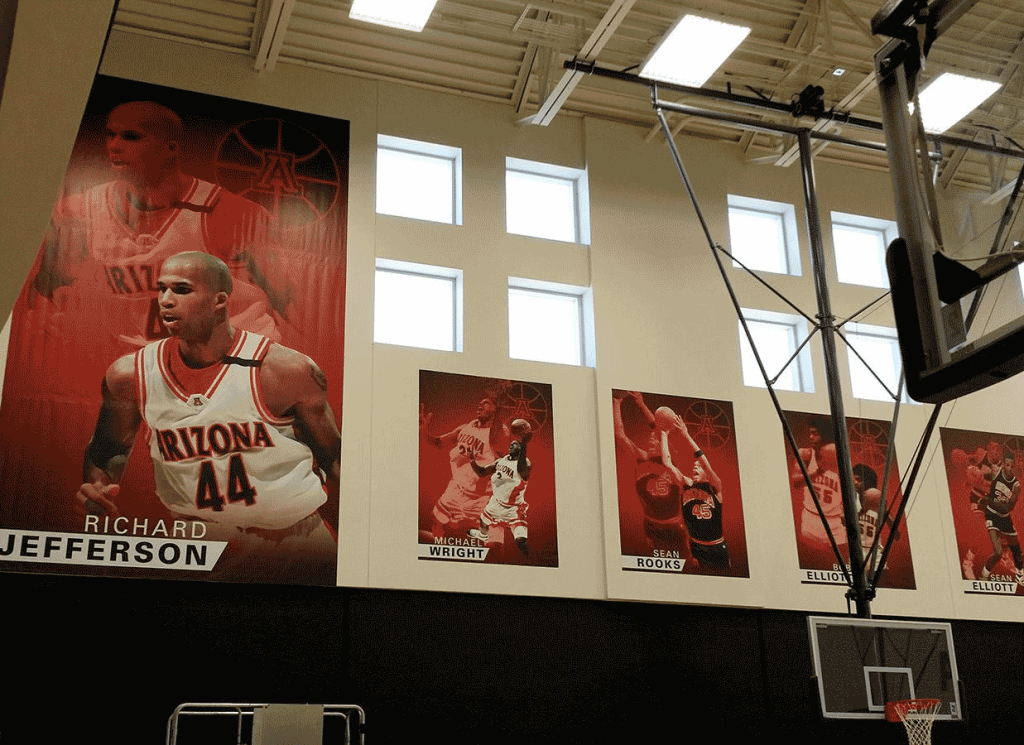 banner framing in the Richard Jefferson Gym