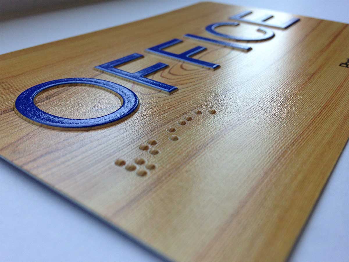 Technically Advanced Printed Braille Signs. Raised Letters & Full Color