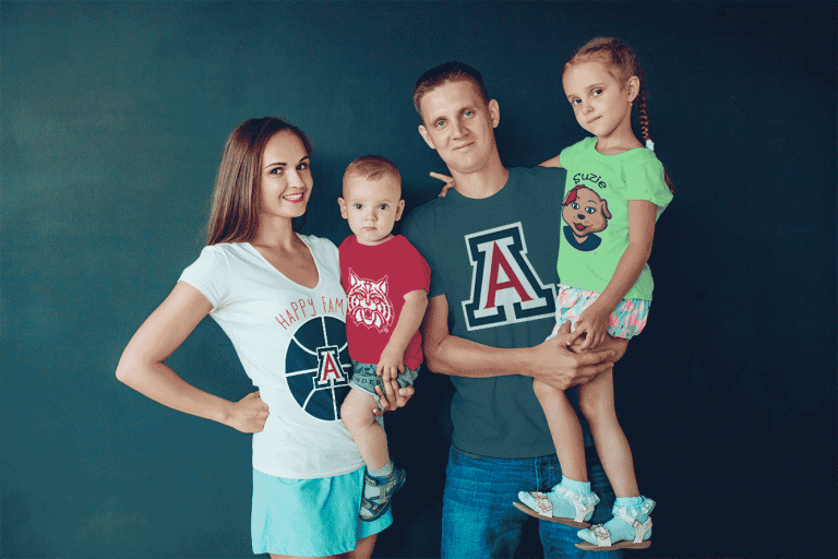 University of Arizona T-Shirts.  Size and Color for the Entire Family.